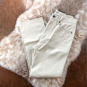 Agolde Recycled Leather 90's Pinch Waist Pant in Powder